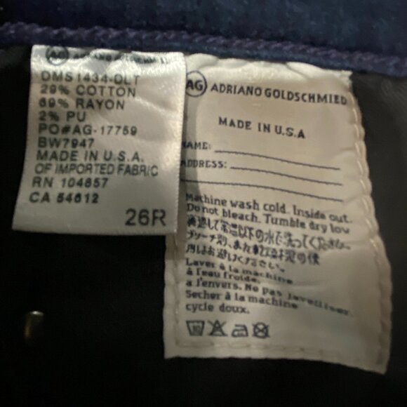 AG Adriano Goldschmied The Prima Jeans Size 26R Mid Rise Cigarette Dark Wash - Picture 5 of 9